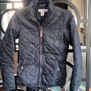 Black Quilted Nylon Jacket, Size 2